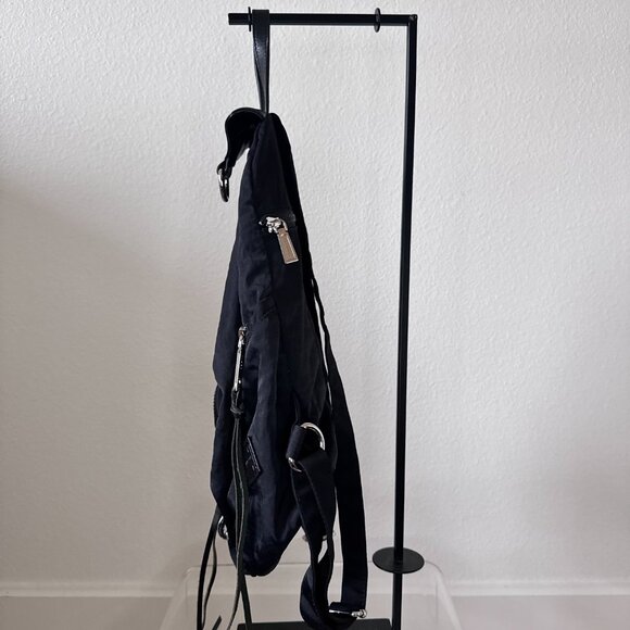 Rebecca Minkoff Julian Nylon Backpack Black Silver Hardware Excellent Condition - Picture 11 of 16
